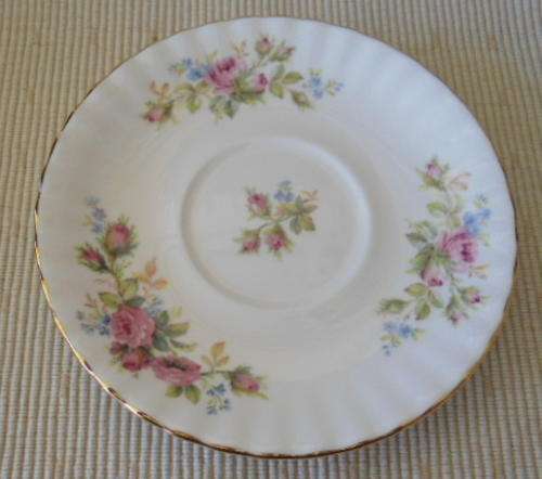ROYAL ALBERT "MOSS ROSE" SAUCER FOR 2 HANDLED SOUP CUP.