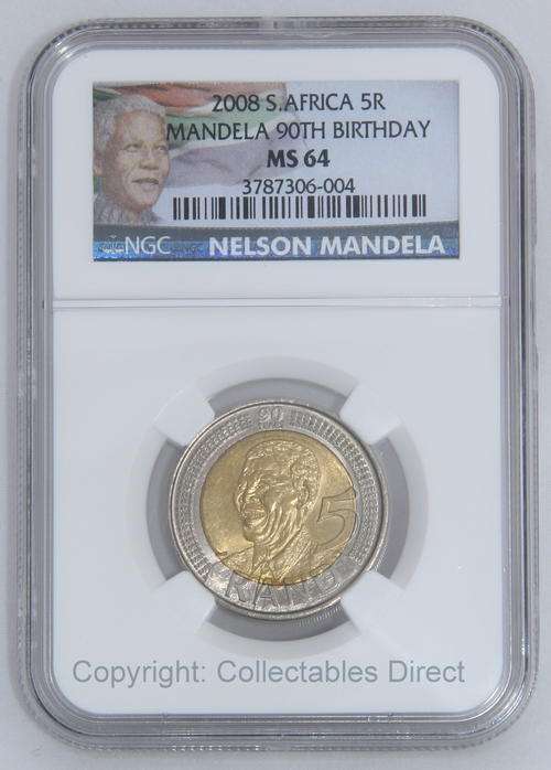 ***NEW LABEL***Nelson Mandela 90th Birthday R5***NGC - MS64***COMPLETE YOUR COLLECTION**