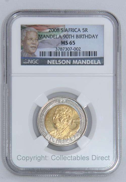 ***NEW LABEL***Nelson Mandela 90th Birthday R5***NGC - MS65***COMPLETE YOUR COLLECTION**