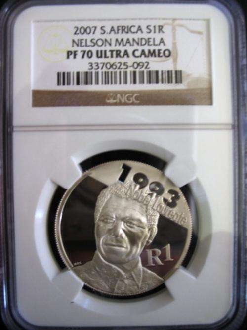 **NGC PF70 - ULTRA CAMEO**2007 Mandela R1**THE PERFECT COIN**
