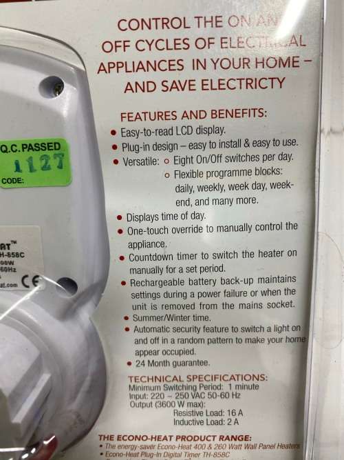 Plug in digital programmable timers with built in rechargable back up battery