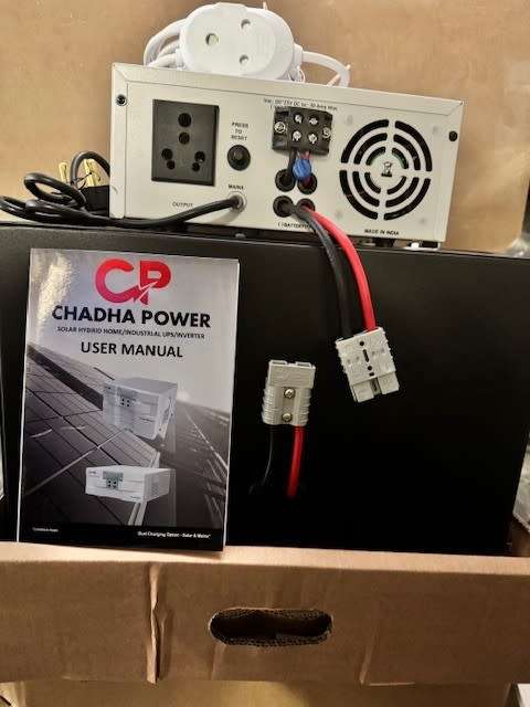 Chadha Power Pure Sine Wave Solar Hybrid UPS/Inverter with Trolley and 1 x Battery