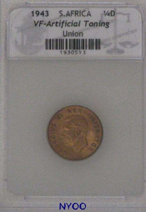 VF Artificial Tning: 1943 South Africa quarter D