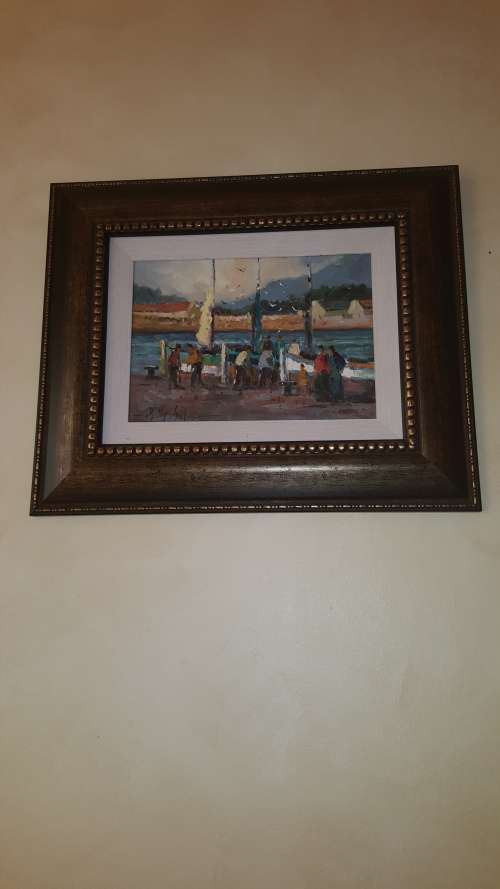 Phillip Britz - "Road lined with bluegum trees" Oil painting