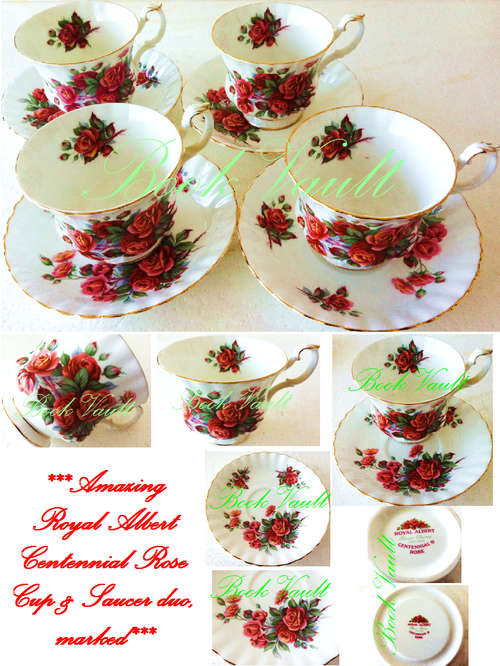 ROYAL ALBERT CENTENNIAL ROSE CUP & SAUCER DUO, MARKED