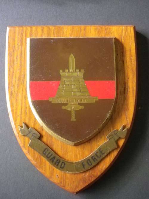 RHODESIA- GUARD FORCE  COPPER + ENAMEL PLAQUE-  UDI PERIOD. UNCOMMON