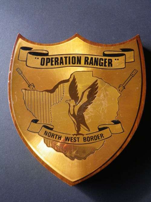 RHODESIA- OPERATION RANGER COPPER + ENAMEL PLAQUE-  UDI PERIOD. MINOR TARNISH