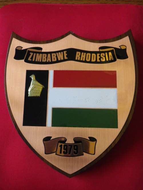 RHODESIA - ZIMBABWE RHODESIA PLAQUE 1979 - UNCOMMON -  MADE BY HT ENTERPRISES
