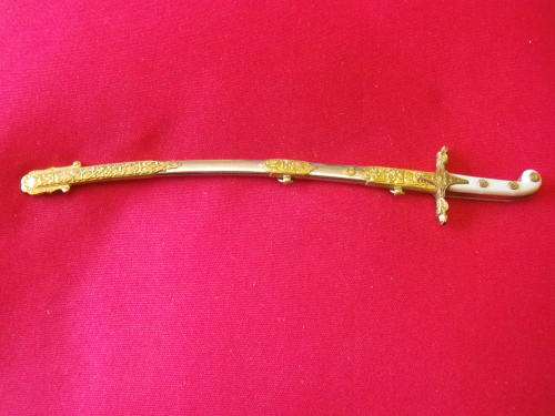 BRAZIL - (HIGH RANKING) OFFICERS PRESENTATION MINIATURE SWORD, APPROX 153MM LENGTH