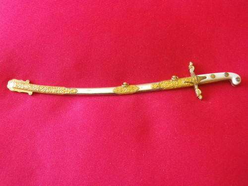 BRAZIL - (HIGH RANKING) OFFICERS PRESENTATION MINIATURE SWORD, APPROX 153MM LENGTH