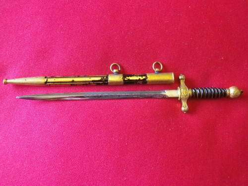 BRAZIL  - NAVY OFFICERS PRESENTATION MINIATURE SWORD, APPROX 120MM LENGTH