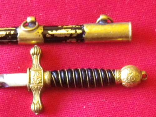 BRAZIL  - NAVY OFFICERS PRESENTATION MINIATURE SWORD, APPROX 120MM LENGTH
