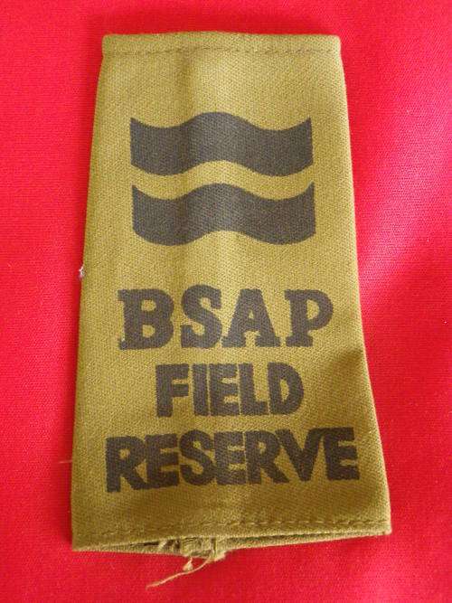 RHODESIA - BSAP SECTION LEADER FIELD RESERVE PRINTED EPAULETTE SLIP ON - UDI PERIOD