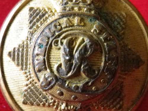 GREAT BRITAIN - MEDICAL STAFF -  OFFICERS GILT QVC TUNIC BUTTON