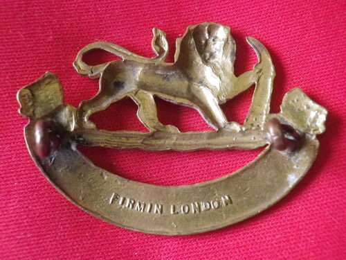 RHODESIAN STAFF CORPS + GEN SERVICE BRASS CAP BADGE 1943 ONWARDS - FIRMIN - SLIGHT POLISH