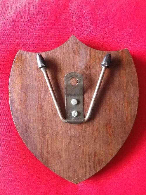 SA ARMY - BORDER DUTY BRASS PLAQUE ON HARDWOOD WITH STAND - BORDER WAR PERIOD