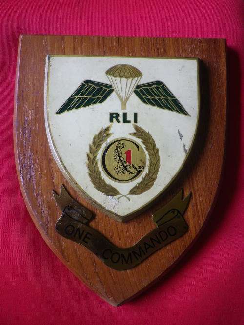 RHODESIAN LIGHT INFANTRY 1 COMMANDO  - COPPER + ENAMEL PLAQUE  - UDI PERIOD - MINOR WEAR