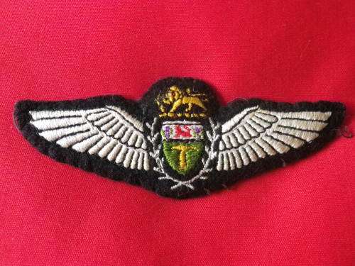 RHODESIAN AIR FORCE PILOTS EMBROIDERED + PADDED WINGS  - UDI PERIOD