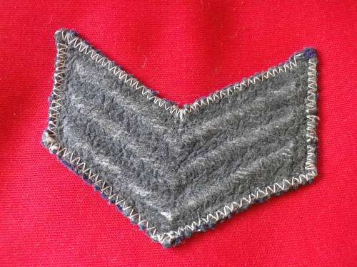 3915 RHODESIAN AIR FORCE SERGEANT EMBROIDERED RANK STRIPES -  SERVICE DRESS  - UDI PERIOD