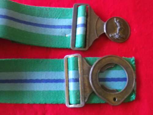 SA ARMY - SIGNALS UNIT - STABLE BELT + BUCKLE - BORDER WAR PERIOD - DINNES 4059  (X1859)