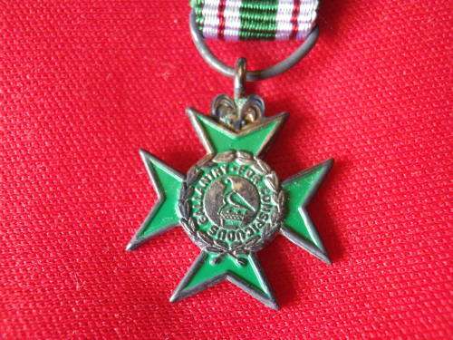 RHODESIA - PRISON CROSS FOR GALLANTRY (RPC) - MINIATURE - WITH RIBBON - (4575)