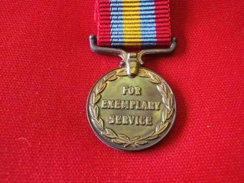 RHODESIA -EXEMPLARY SERVICE MEDAL   +  RIBBON - MINIATURE MEDAL  - UDI PERIOD (4605)