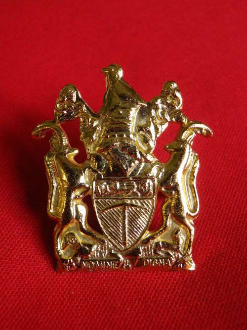 RHODESIA - INTERNAL AFFAIRS GOLD ANODISED CAP/COLLAR  BADGE  (V179)