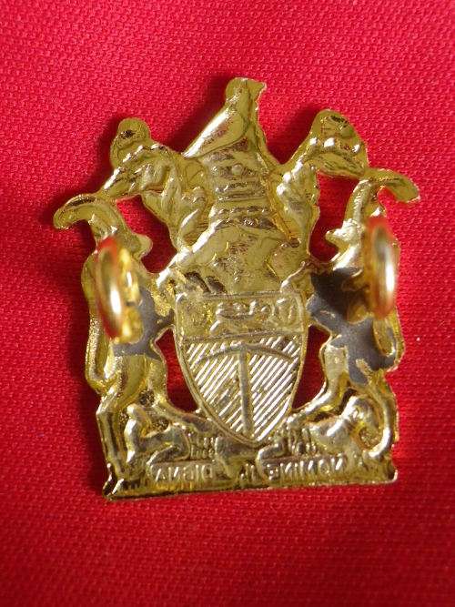 RHODESIA - INTERNAL AFFAIRS GOLD ANODISED CAP/COLLAR  BADGE  (V179)