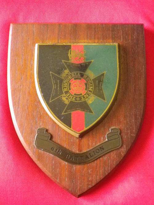 RHODESIA REGT.   6TH BATTALION (BULAWAYO) PLAQUE     (4700)
