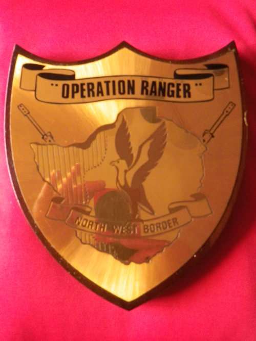 RHODESIA BUSH WAR - RANGER OPERATIONAL AREA PLAQUE  MADE BY HT ENTERPRISES    (4712)
