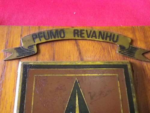 PFUMO REVANHU PLAQUE - UDI PERIOD  - UNCOMMON  MINOR TARNISH   (4833)