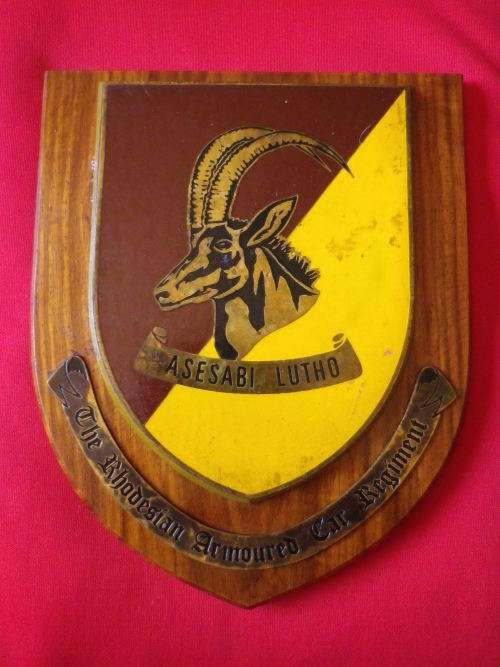 RHODESIAN ARMOURED CAR REGT. PLAQUE   - UDI PERIOD   (4948)