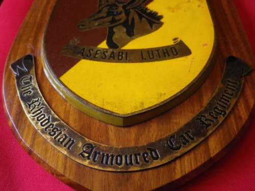 RHODESIAN ARMOURED CAR REGT. PLAQUE   - UDI PERIOD   (4948)