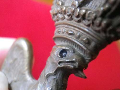 ITALIAN WW2 COLONIAL POLICE / PAI OFFICERS HELMET PLATE - HEIGHT 76.5mm / 3" -  WIDTH 47.5mm (4965)