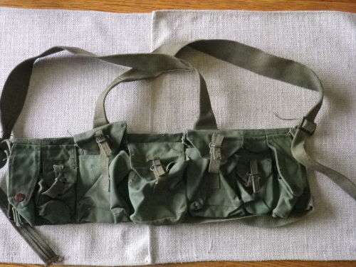 RHODESIAN MANUFACTURED CHEST RIG - 3 MAG + GRENADE POUCHES, AS USED IN RHODESIAN BUSH WAR  (5031)