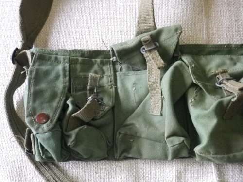 RHODESIAN MANUFACTURED CHEST RIG - 3 MAG + GRENADE POUCHES, AS USED IN RHODESIAN BUSH WAR  (5031)