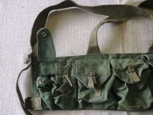 RHODESIAN MANUFACTURED CHEST RIG - 3 MAG + GRENADE POUCHES, AS USED IN RHODESIAN BUSH WAR  (5031)
