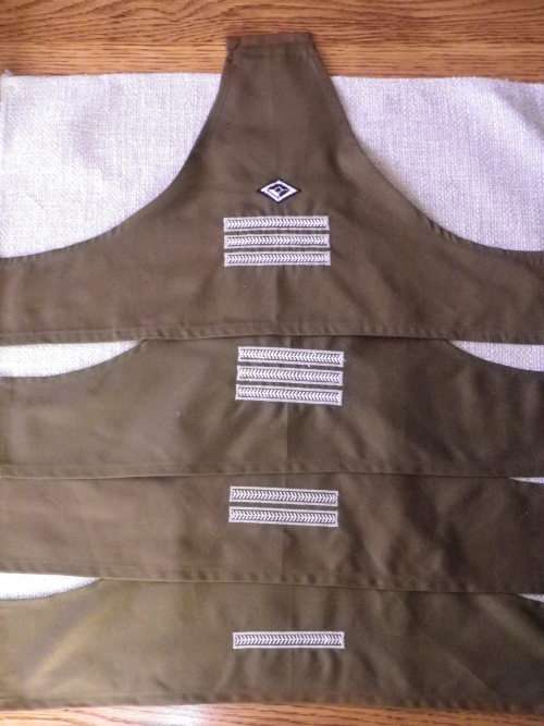 SWATF SET OF 4 CLOTH BRASSARDS , L/CORP, CORP, SGT + STAFF SGT.   (P39)