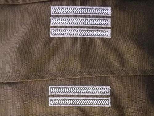 SWATF SET OF 4 CLOTH BRASSARDS , L/CORP, CORP, SGT + STAFF SGT.   (P39)