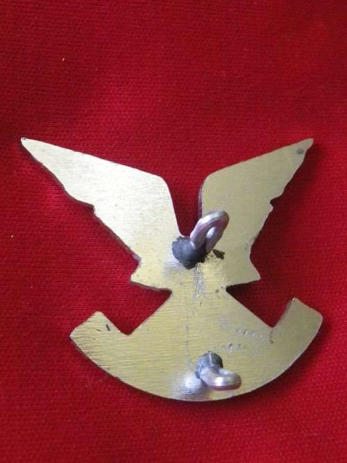 RHODESIA - SELOUS SCOUTS  SILVER ANODISED BERET BADGE -  LUGS SLIGHTLY CRIMPED  (5068)