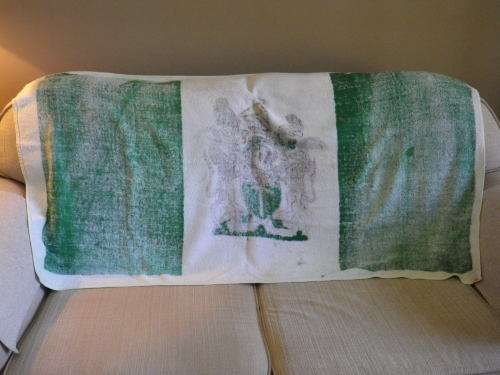 RHODESIAN FLAG TOWEL - MINOR MARKS, ONE SIDED, APPROX 141 CM X 75 CM  - UDI PERIOD