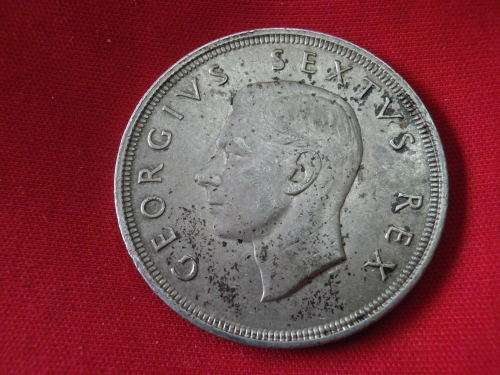 SOUTH AFRICA / SUID AFRIKA  - 5 SHILLING COIN 1948 -  SILVER  -   CONDITION AS SEEN  (5203)