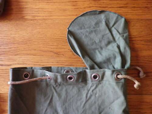 RHODESIAN MADE AND ISSUED KIT BAG - WITH CORD, INSCRIBED (FAINTLY)          5232