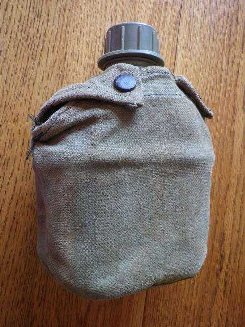 RHODESIAN ARMY - WATER BOTTLE + FIRE BUCKET + POUCH  (RHODESIAN MADE)    (5236)