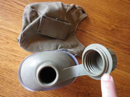 RHODESIAN ARMY - WATER BOTTLE + FIRE BUCKET + POUCH  (RHODESIAN MADE)    (5236)