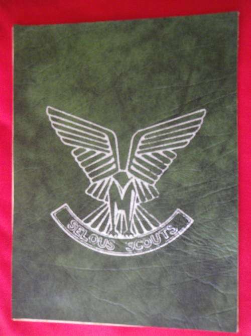 RHODESIA - SELOUS SCOUTS PRINT - LEATHER ON CARDBOARD.  20 CM x 15CM     (1272)