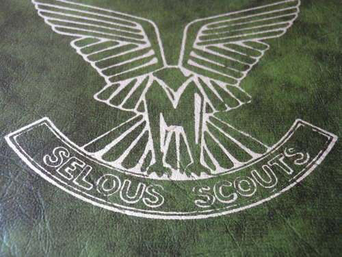RHODESIA - SELOUS SCOUTS PRINT - LEATHER ON CARDBOARD.  20 CM x 15CM     (1272)