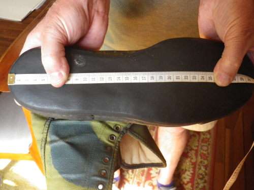 RHODESIAN ARMY ANTI-TRACKER CANVAS SHOES - CAMO HAND PAINTED,LARGE SIZE - AN EXCELLENT BUY!!  (5259)