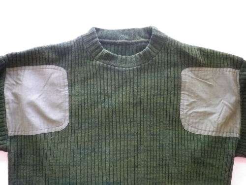 RHODESIAN ARMY GREEN JERSEY - GOOD CONDITION - INNER SLEEVE 55CM/21.5"  ARMPIT 2 ARMPIT 52CM/20.5"