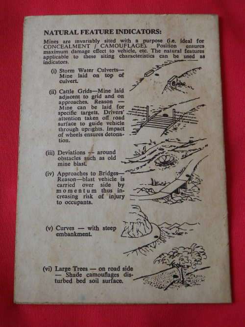 RHODESIAN ENGINEERS AIDE MEMOIRE - "MINE POSITION MARKINGS" 1976   3 PAGES   (5267)